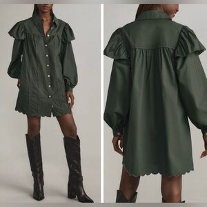 Farm Rio Collared Button Front Shift Mini Dress, Size S